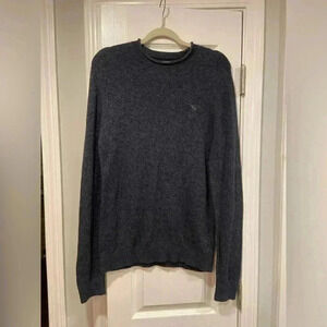 VTG Abercrombie & Fitch Men Y2K Moose Blue Roll Collar Cotton Sweater Size S